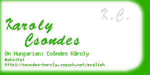 karoly csondes business card